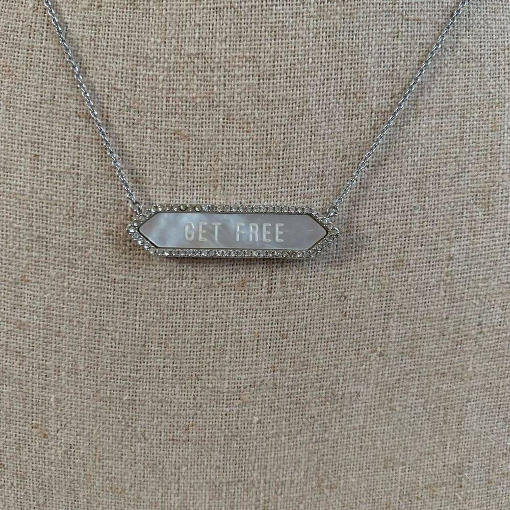 Stella dot engraved “get free” necklace